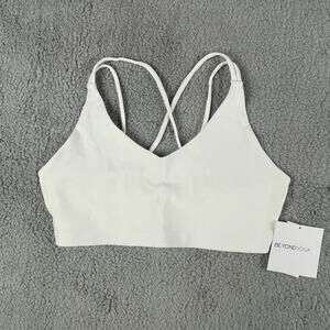 Beyond Yoga Women's Large White Polyester Elastane Spacedye Get Across Bra